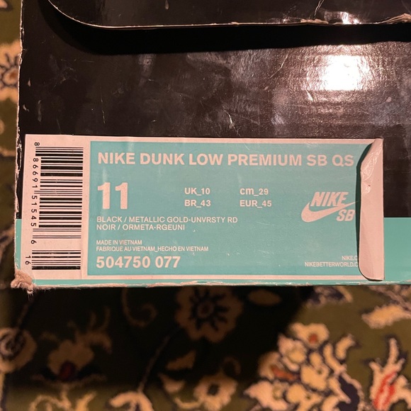 Nike Dunk Low Premium SB Beijing Gold Grey - Picture 8 of 9